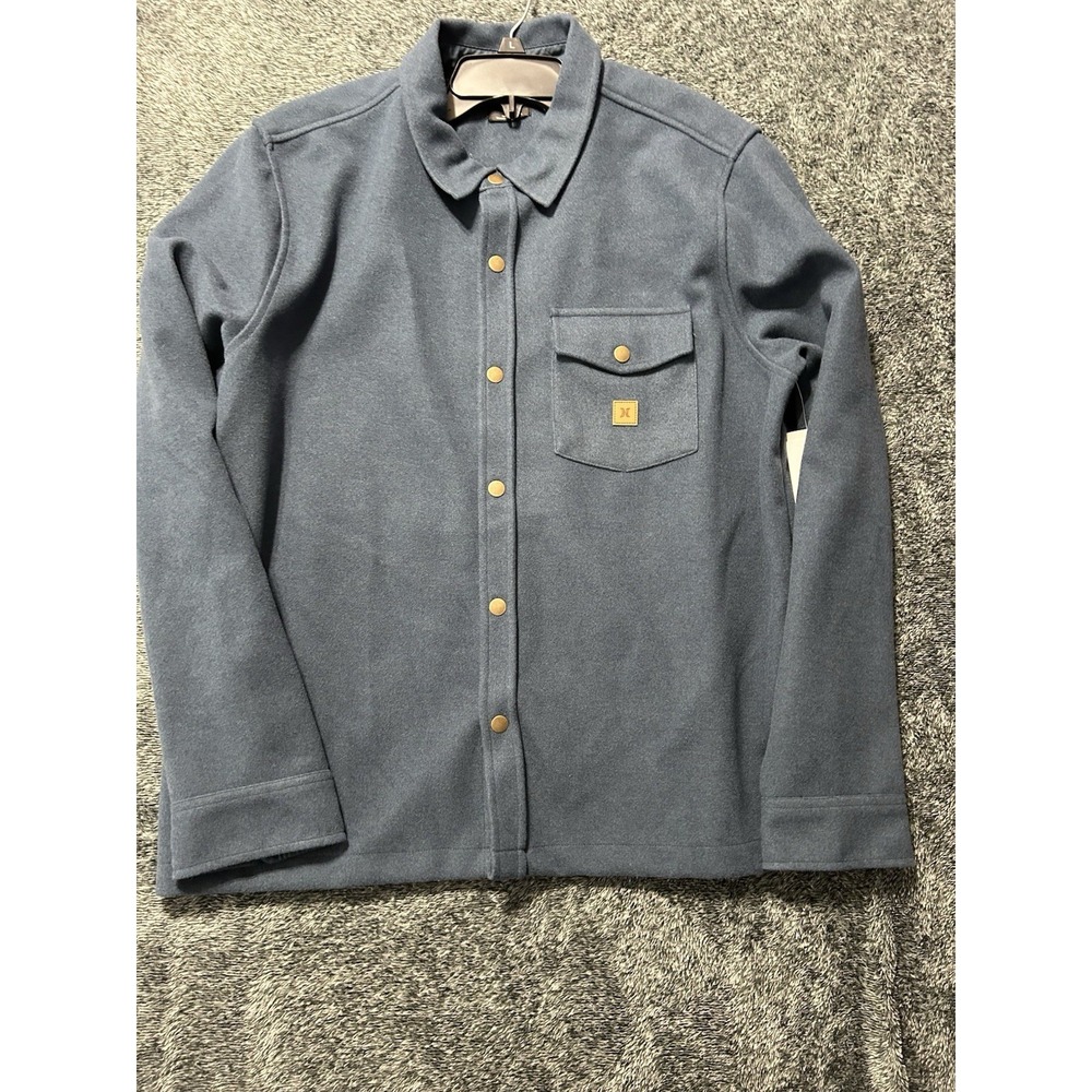 Hurley Shacket Men's Large Grey Teal Santa Cruz Heavy Flannel Long Sleeve (R2)